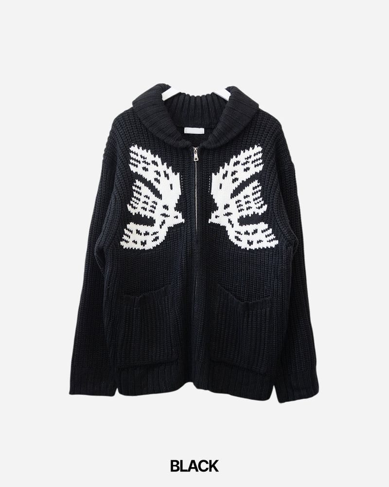 Rebel Shawl Collar Knit Zip-Up