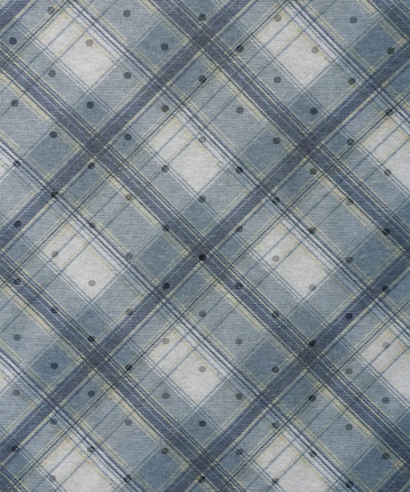 SHEER CHECK LAYERED LS TEE BLUE(CV2GFFT557A)