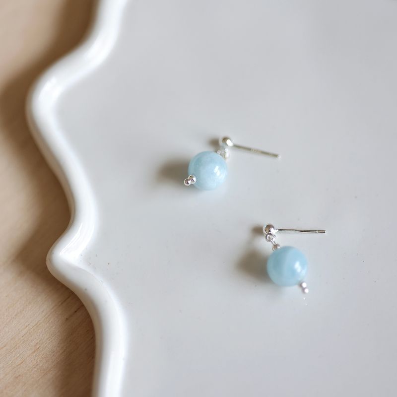 heim（ハイム）の「レークブルーストーンシルバー925ピアス　ハンドメイド（アクセサリー）」
