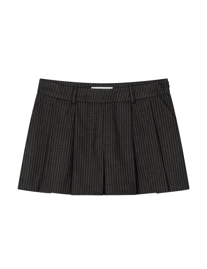 STRIPE PLEATED PANTS(CHARCOAL)