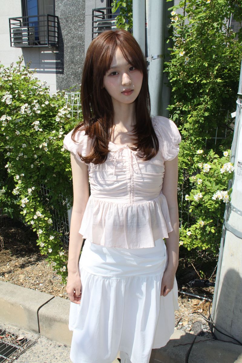 RIBBON PUFF SHIRRING BLOUSE (2COLOR)