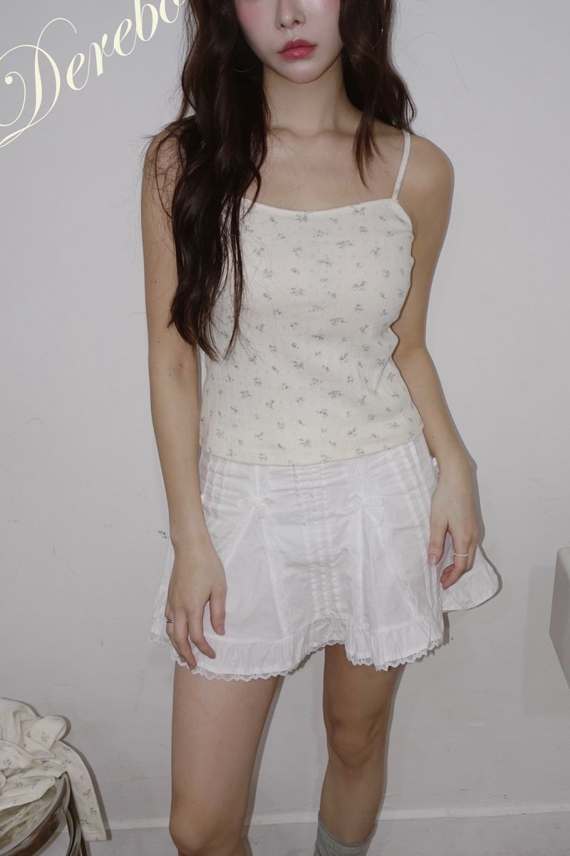 Lovely flower cardigan sleeveless two-piece set