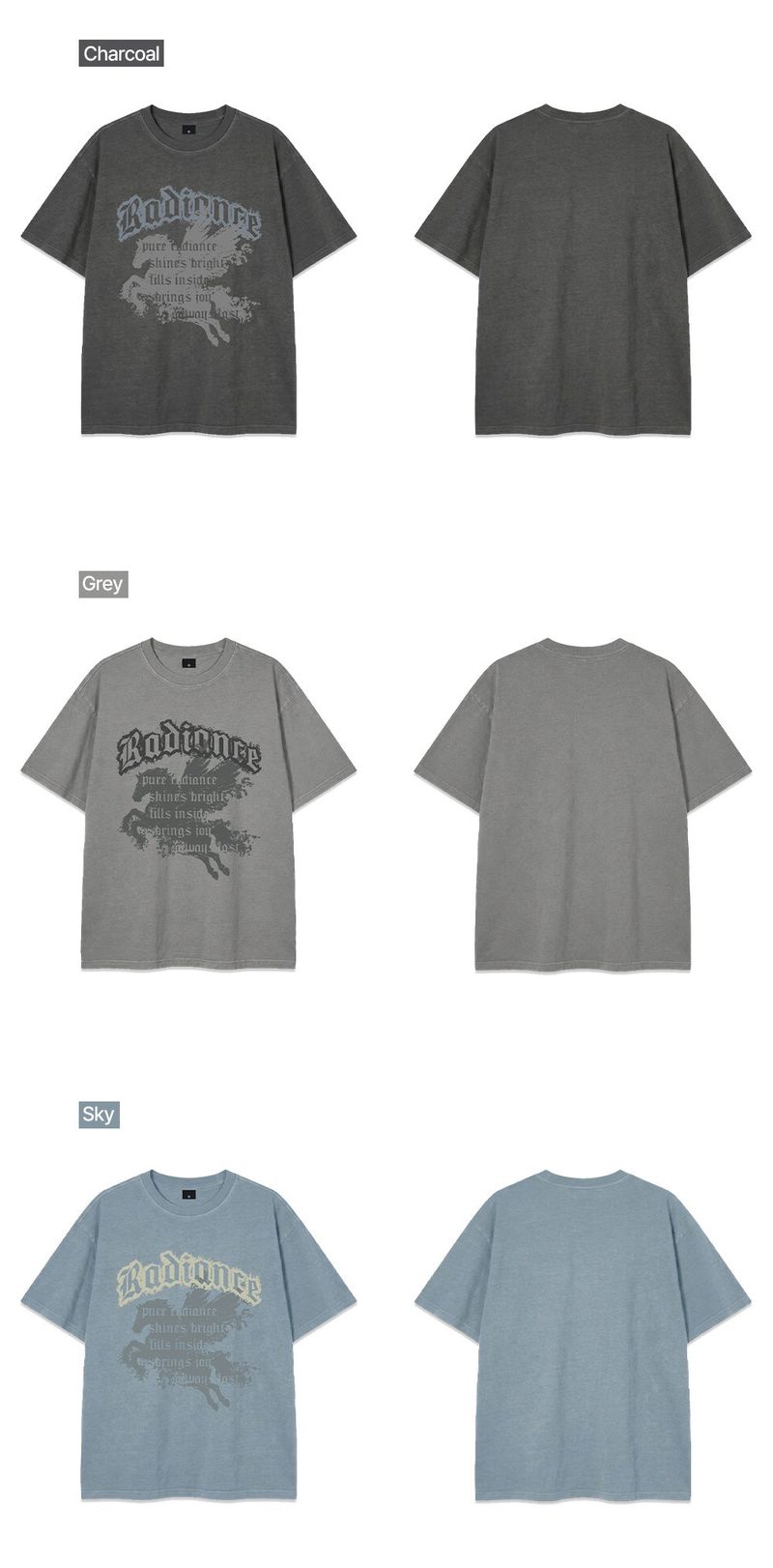 radiance pigment-dyed short-sleeve t-shirt (3color)