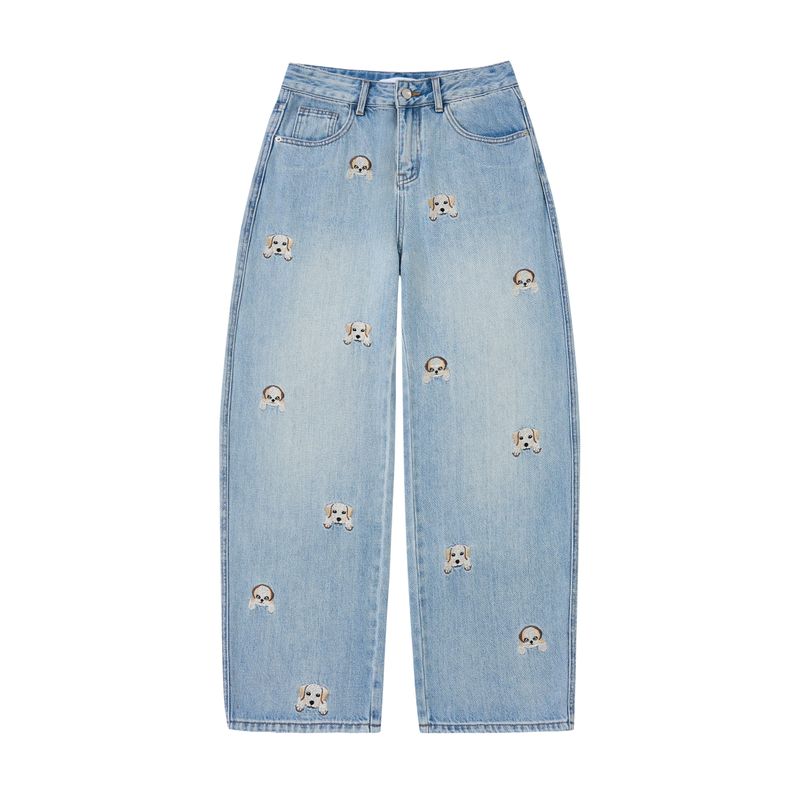 PUPPY EMBROIDERED CURVED DENIM code 26225