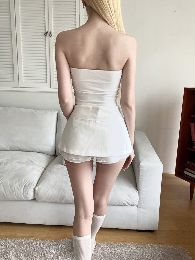 1457. Flap check tie top set (3color)