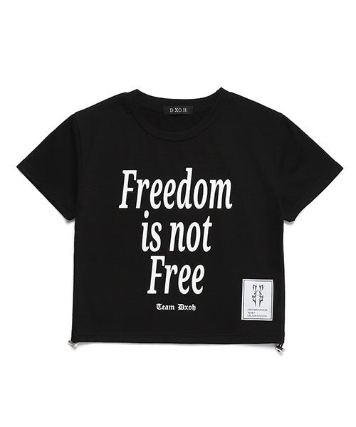 FREEDOM SIDE STRING CROP T-SHIRTS