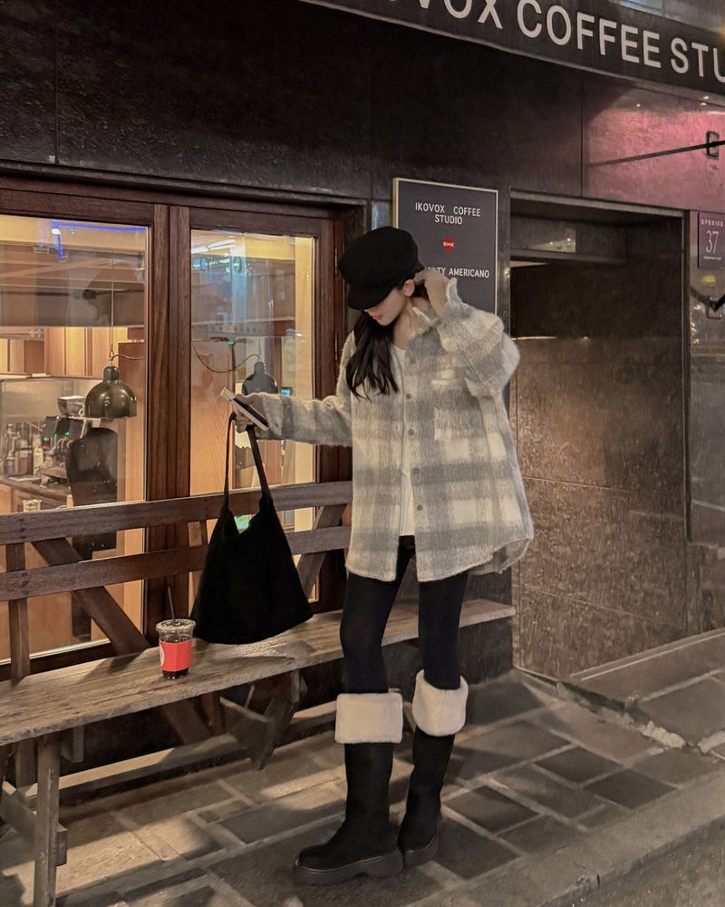 Checked shirt jacket