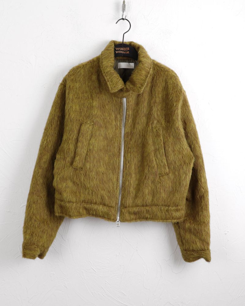Ato mohair quilted blouson two-way zip-up jumper