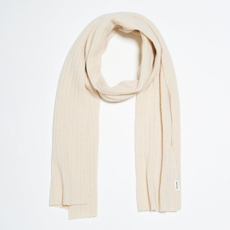 Cashmere Blend Knit Scarf_Oatmeal