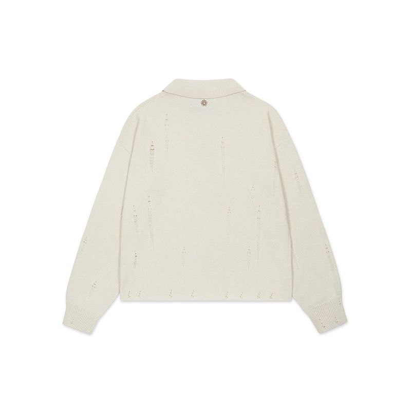 [24SS LSD COLLECTION] Damaged Polo Knit_Oatmeal