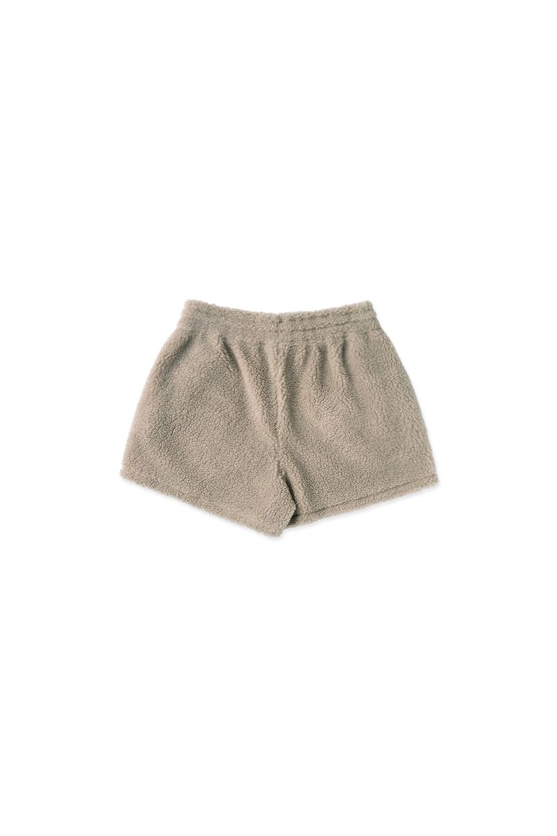 Teddy fleece shorts_mocha