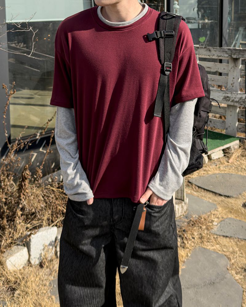 Mix Layered Long Sleeve T-Shirt