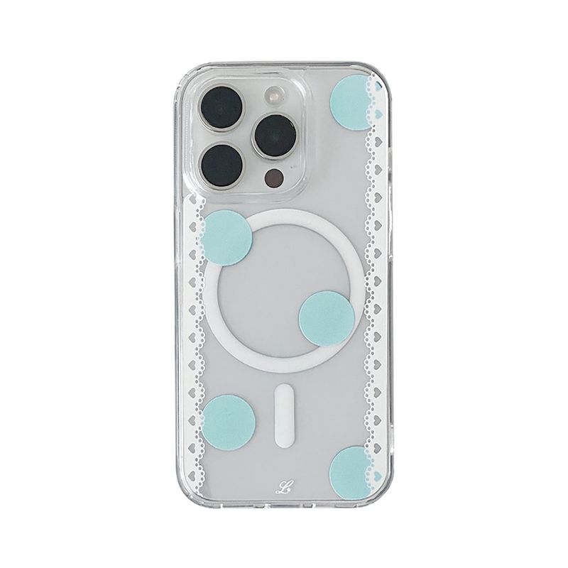 LOVD（ラブド）の「[MADE] [+MagSafe] ポルカ レース スマホケース ミント (clear jelly hard)（スマホグッズ/小物）」