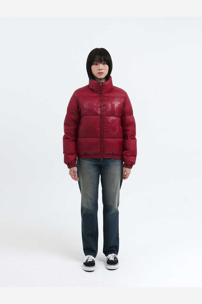 1/2 BASIC SAFARI DOWN JACKET (BURGUNDY)