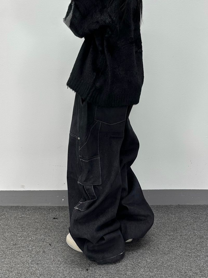 double-knee big denim carpenter pants