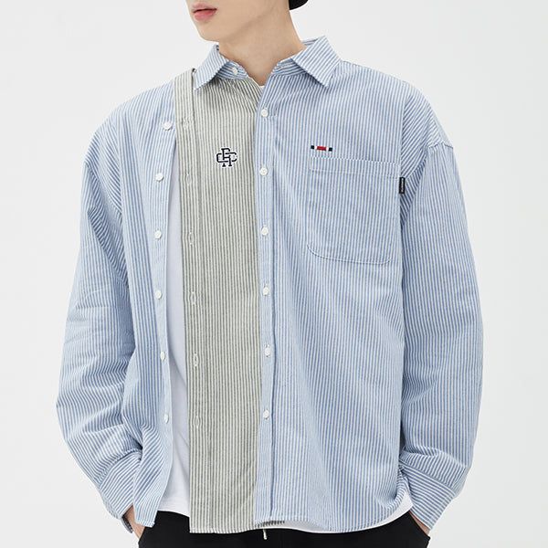 ROMANTIC CROWN(ロマンティッククラウン)の「DOUBLE BUTTON OXFORD SHIRT_BLUE(Tops)」