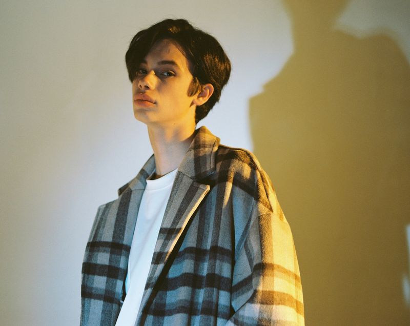 OVERSIZE WOOL CHECK ROBE COAT (Beige)