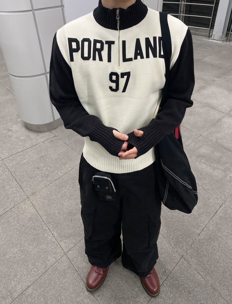 No.1577 PL half ZIP fh KNIT