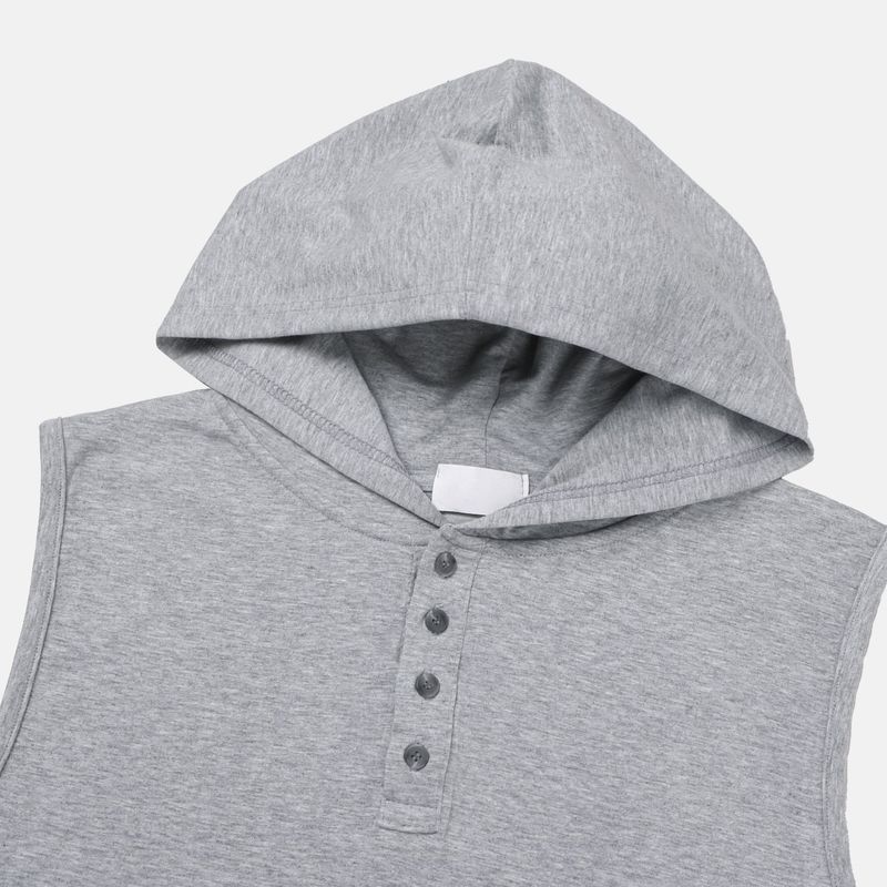 Arm Sleeveless Hooded Top