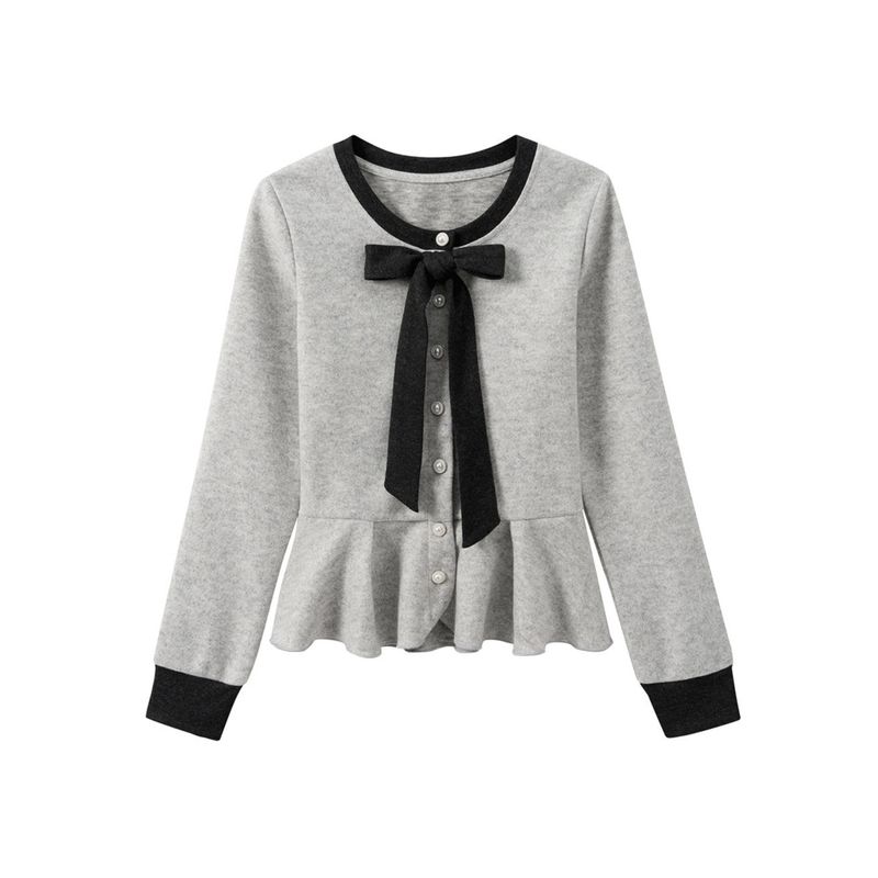 Cozy&Kitsch（コージーアンドキッチ）の「Hako Ribbon Flare Cardigan（Tops）」