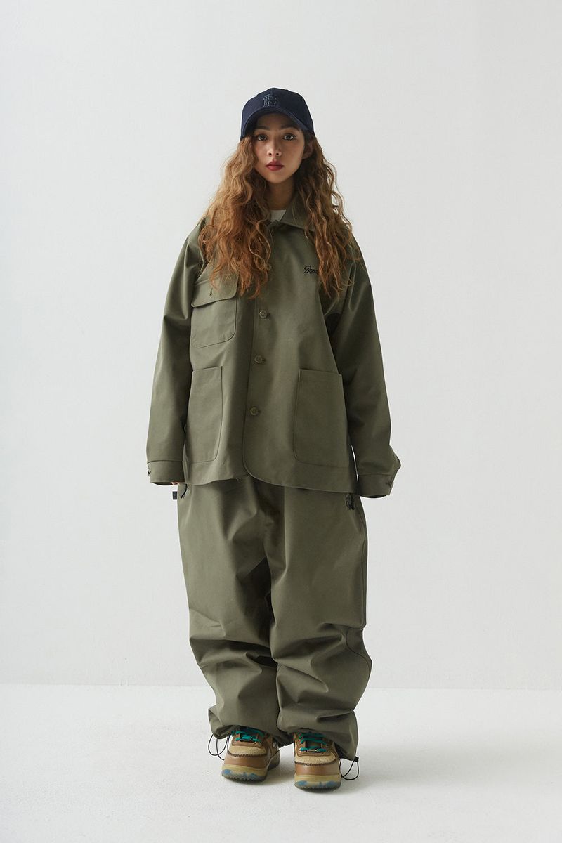 BSR2223FWJK065 LOGO COLLAR COTTON BASIC JACKET KHAKI