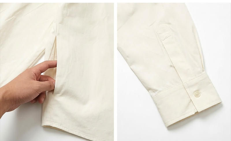 Overfit Stretch Crop Shirt Ivory