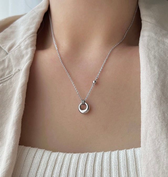 bbpo donut coin stainless steel ball bead necklace