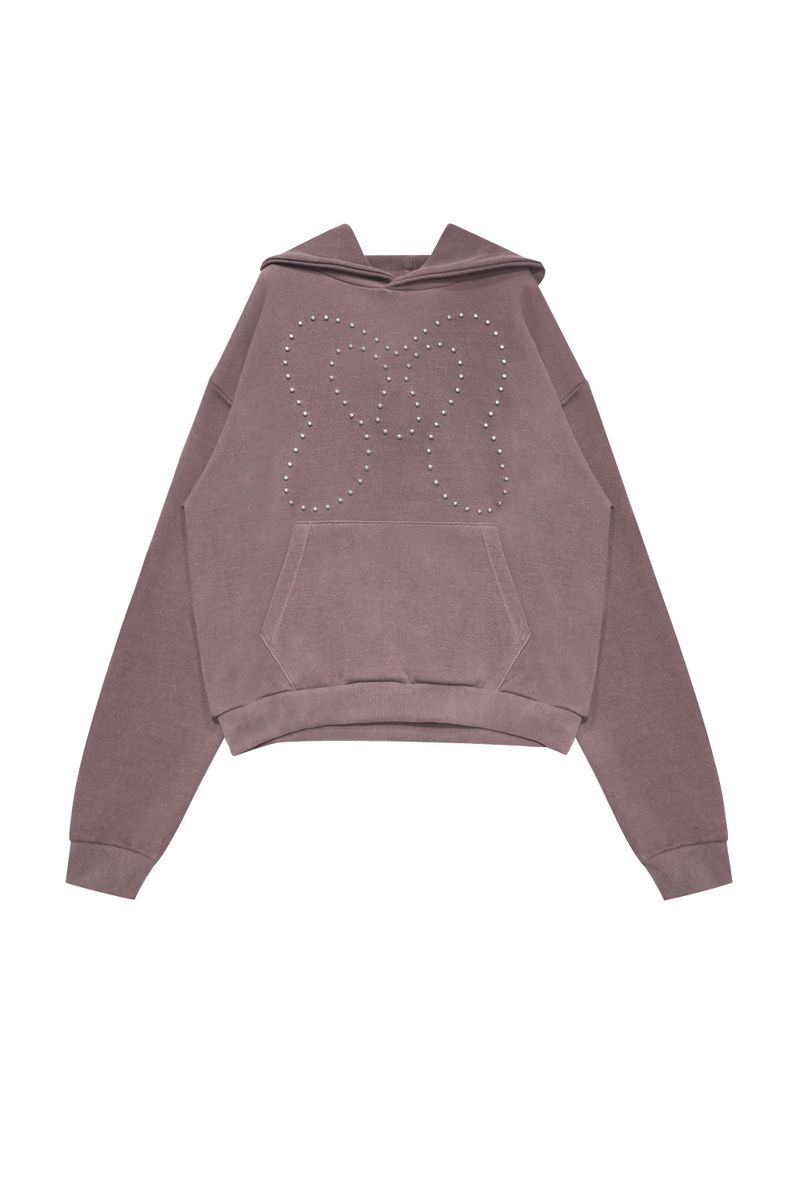SYMBOL STUD PIGMENT HOODIE PINK