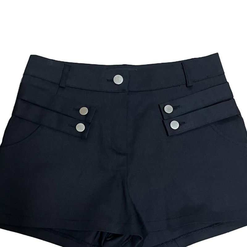 Modern Two Belt Button Bijou Short Pants