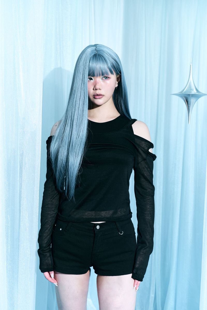 See-through layered T-shirt set