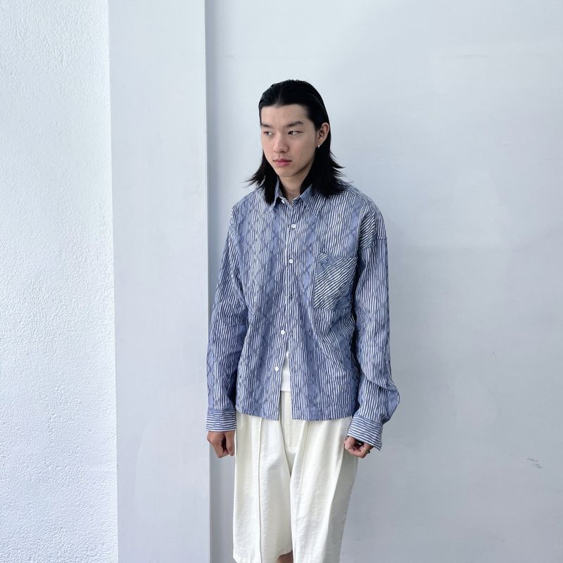 Ripple Texture Stripe Shirt