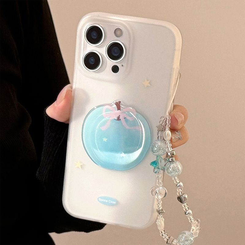Summer Blue Apple Mood Strap Jelly iPhone Case