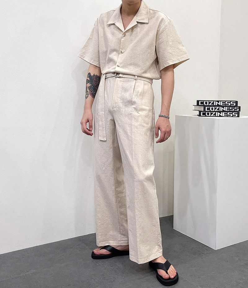 RO linen wide jumpsuit (3 colors)