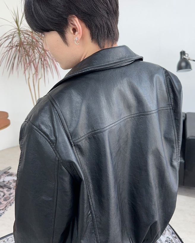 Mayden Crop Leather Jacket
