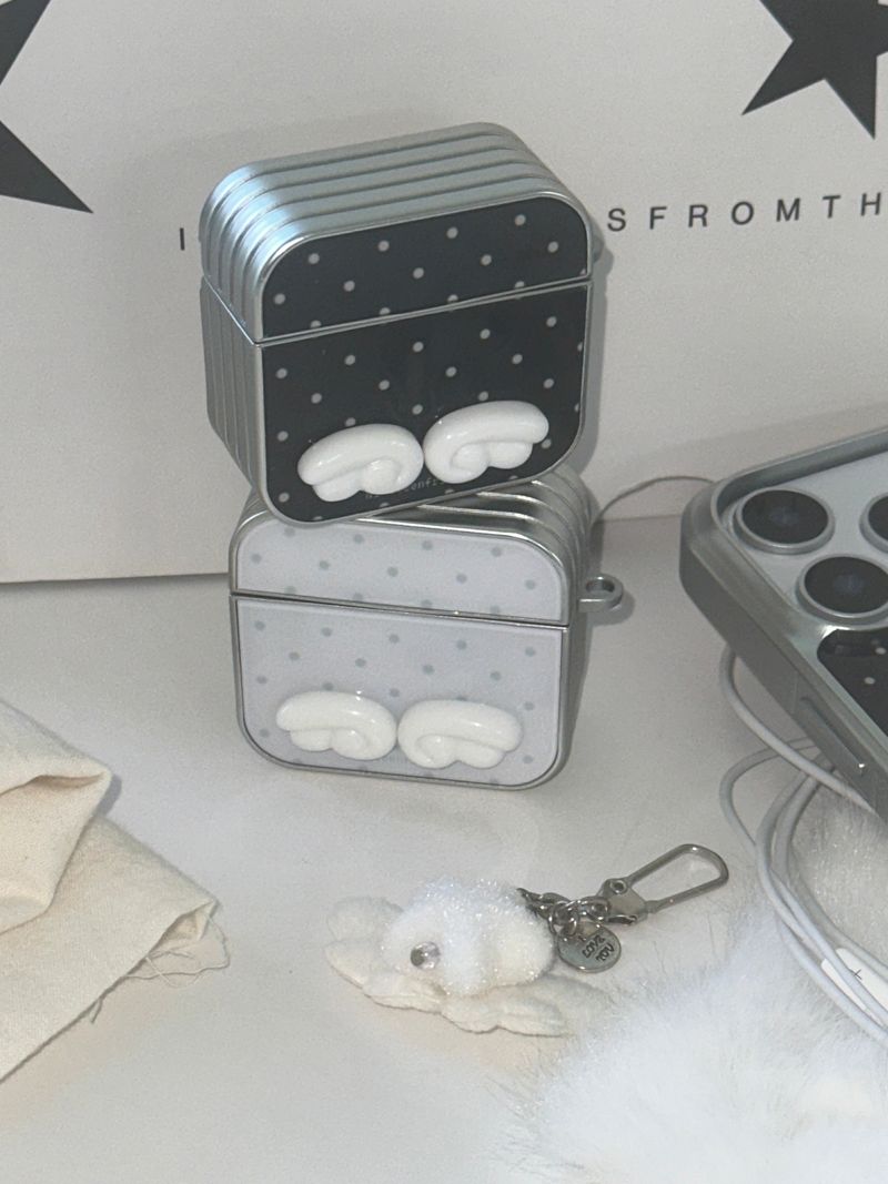 Key Charms SET✨ 3D Angel Wing Dot Airpods Case