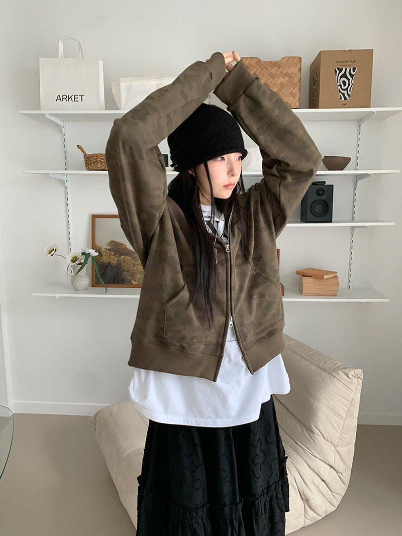 CAMO 2WAY SWEAT HOODIE (2C)