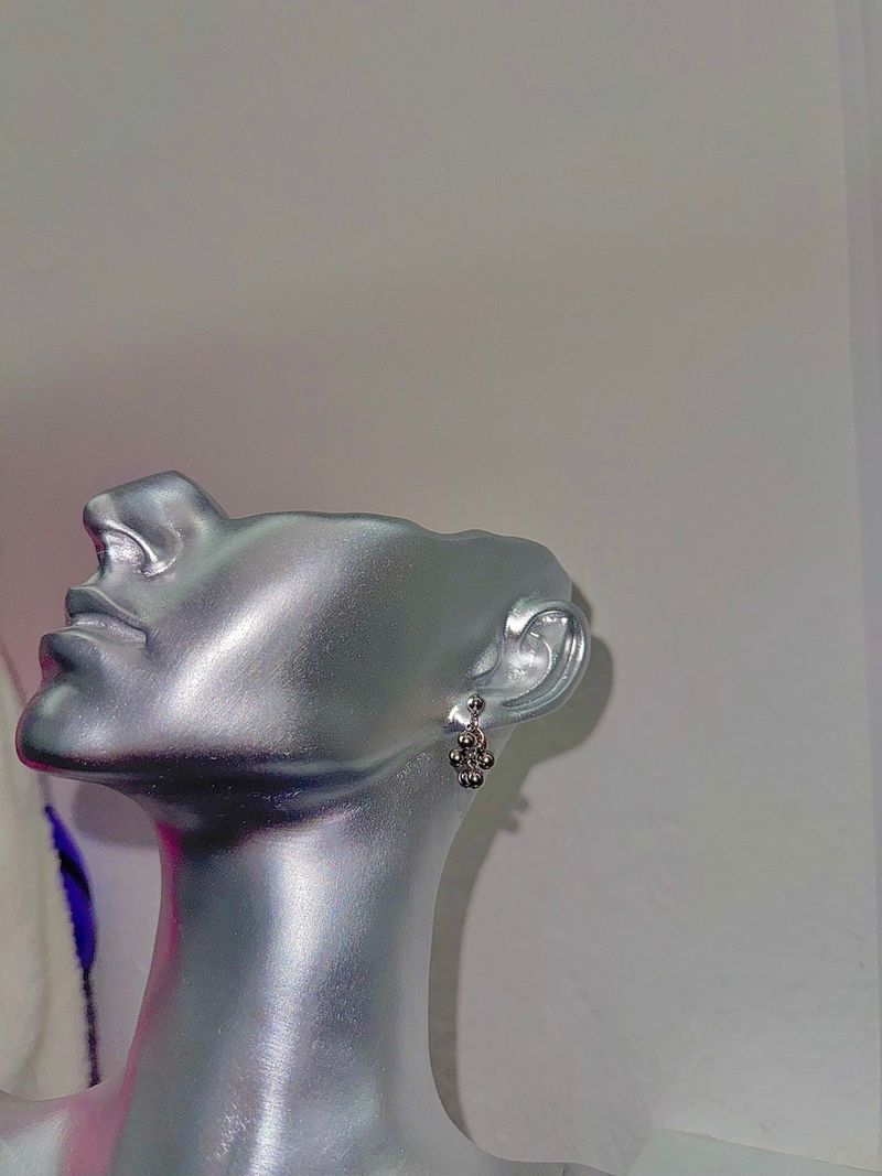 Silver ball drop earring (set)