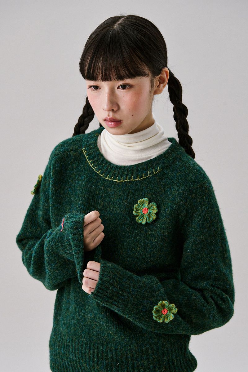 Tommy Flower Knit [Green]