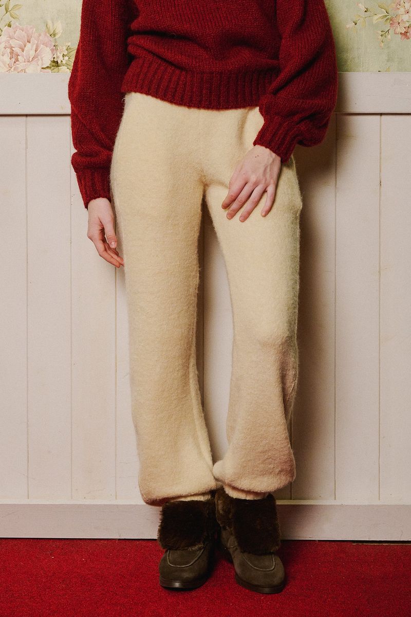 Foggy Jogger wool pants [Ivory]
