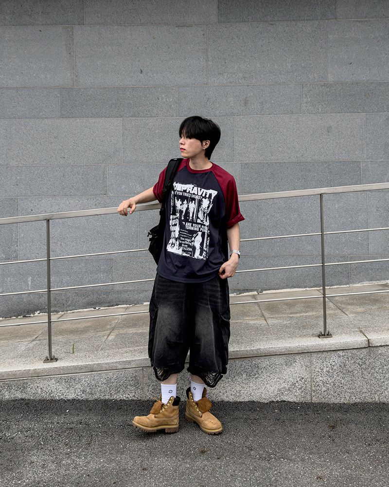 Daken Distressed Cargo Denim Bermuda