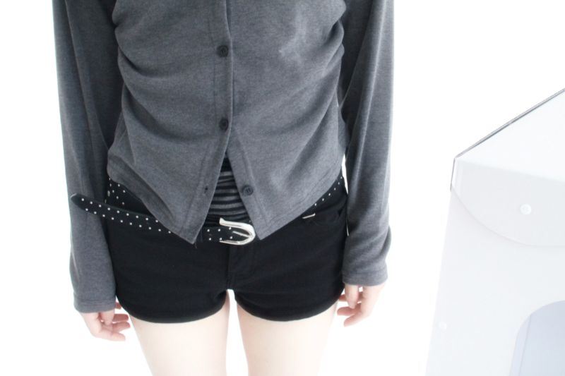 Black Spand Denim Shorts