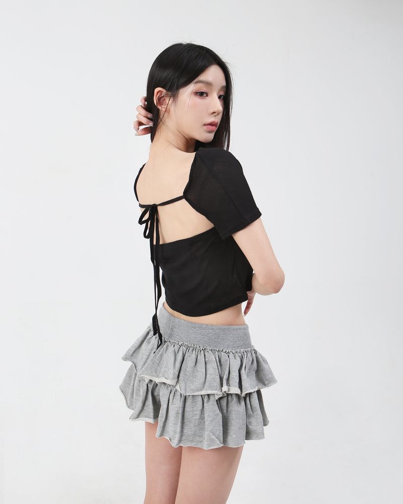 cattline(カトリーヌ)の「See-Through Ribbon Top Black(Tops)」