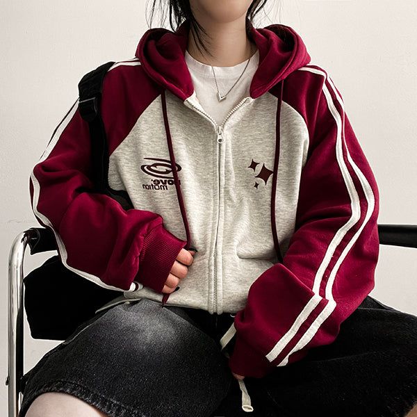 Deki Zuri Track Line Hooded Zip-Up