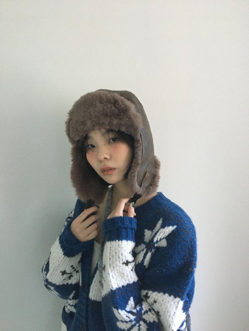 Kyoka Winter Leather Trooper Hat (3color)