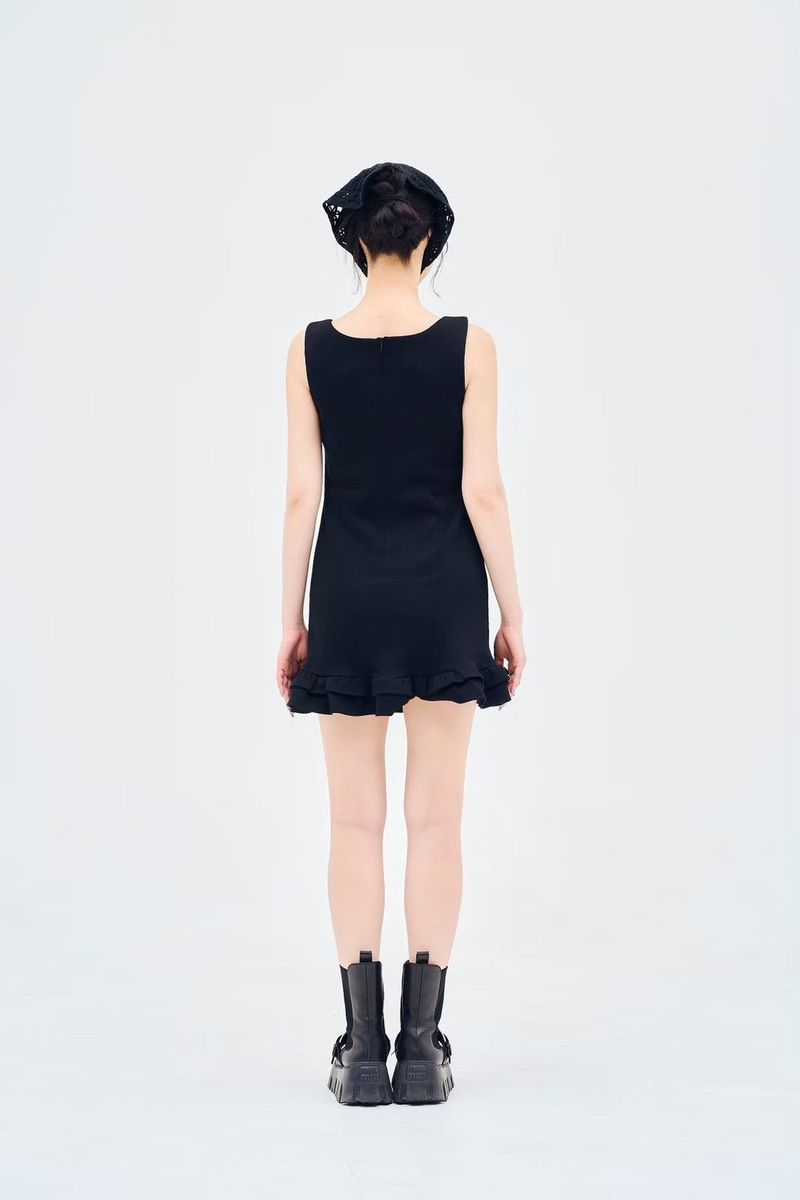 stretch ruffle dress