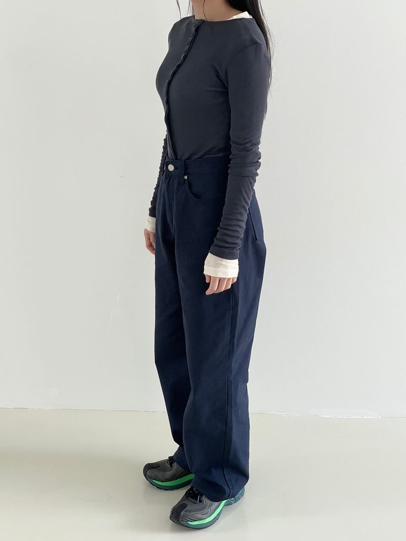 Fake button sleeve T
