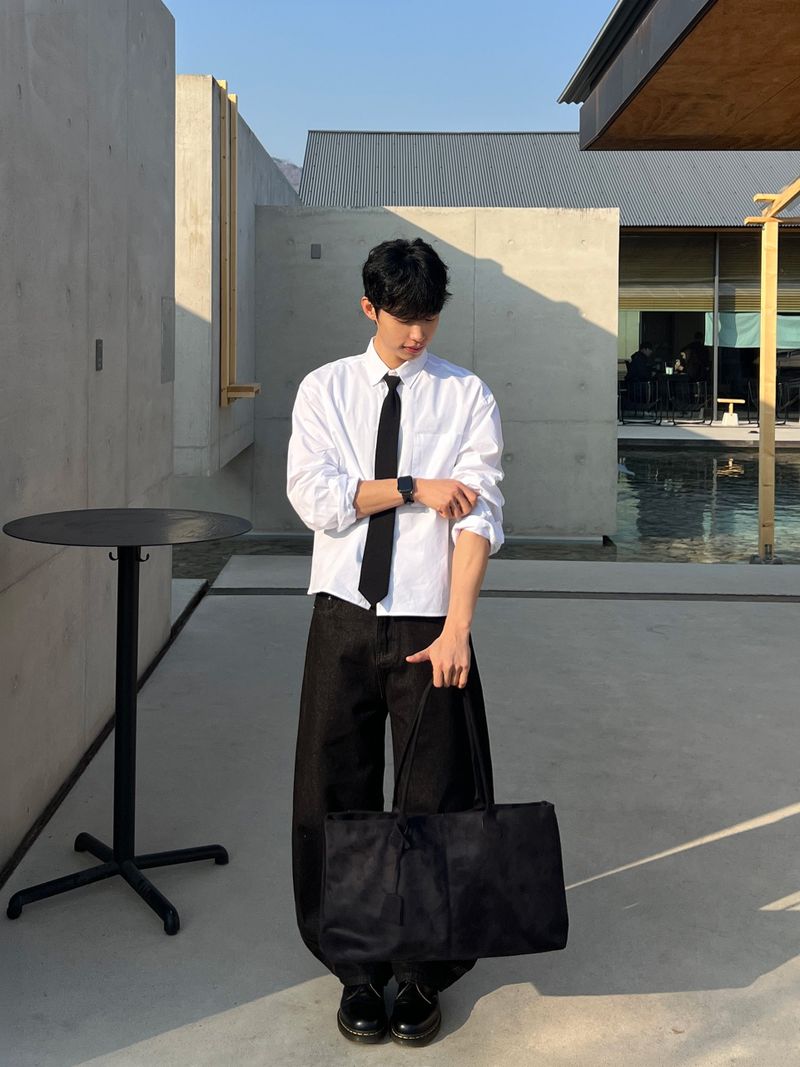 Minimal Crop Plain Shirt (4colors)