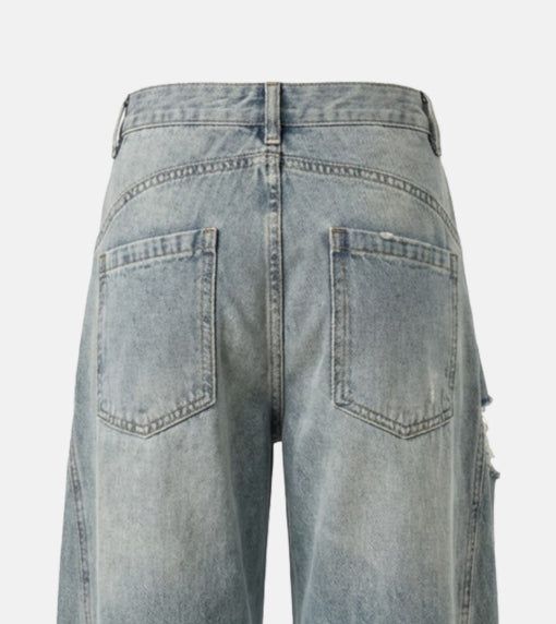 Cotton Blue Vintage Denim Pants