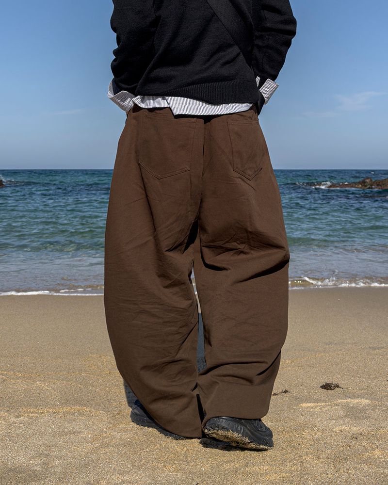 Bino Curved Wide Cotton Pants