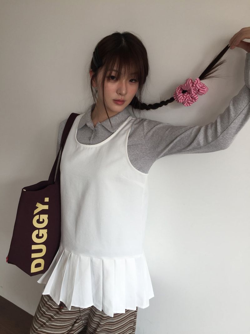 May Pleated Mini Dress (2color)